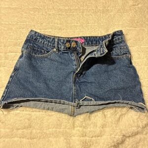 Edikted Blue Denim Mini Skirt